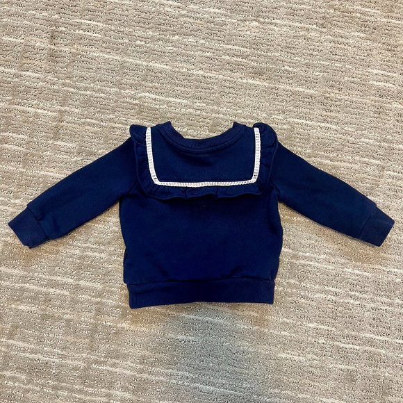 Janie and Jack Ruffle Fleece Sweatshirt 6-12 Months - Picture 2 of 5